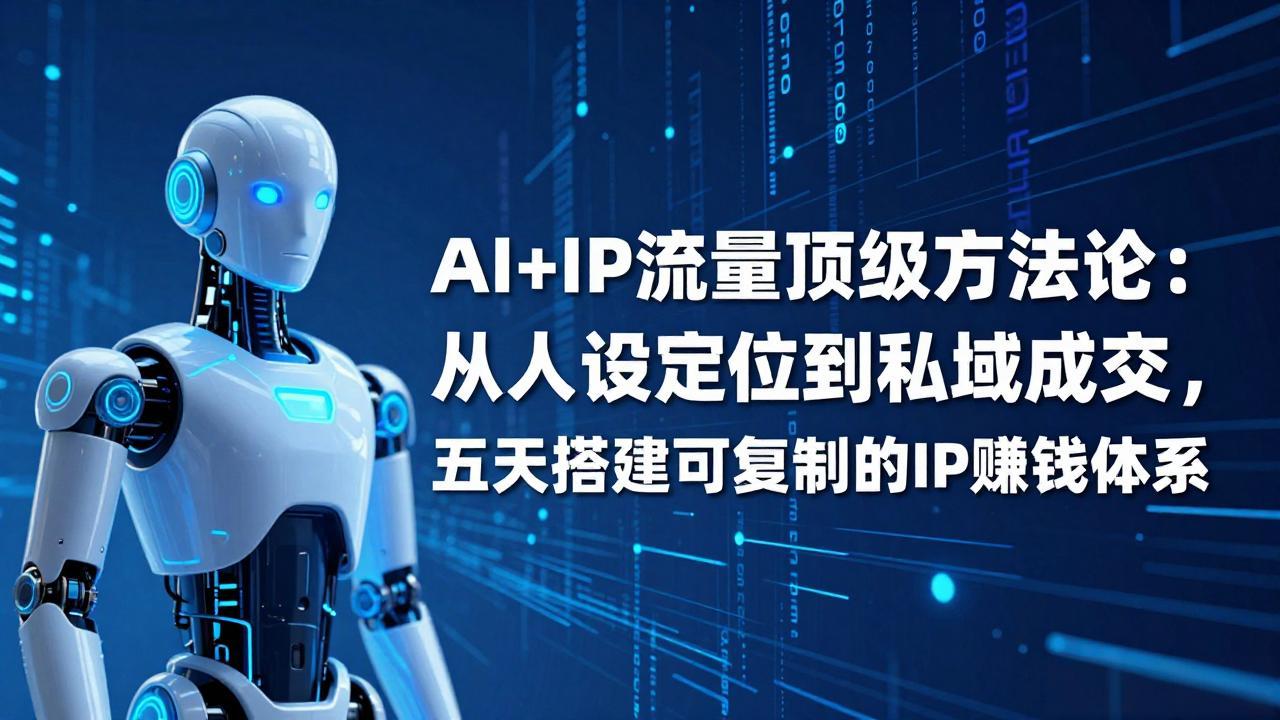 AI+IP顶级方法论：从人设定位到私域成交，五天搭建可复制的IP赚钱体系-副业网资源站