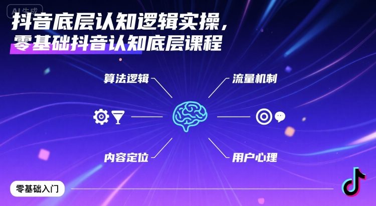 抖音底层认知逻辑实操，零基础抖音认知底层课程-副业网资源站