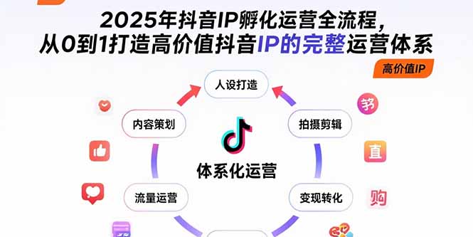 2025年抖音IP孵化运营全流程，从0到1打造高价值抖音IP的完整运营体系-副业网资源站