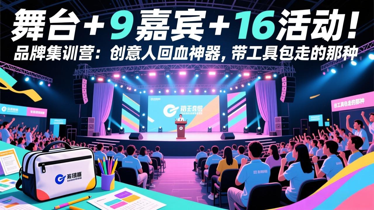 舞台 + 9 嘉宾 + 16 活动！品牌集训营：创意人回血神器，带工具包走的那种-副业网资源站