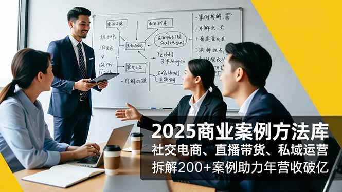 2025商业案例方法库，社交电商、直播带货、私域运营，拆解200+案例助力年营收破亿-副业网资源站