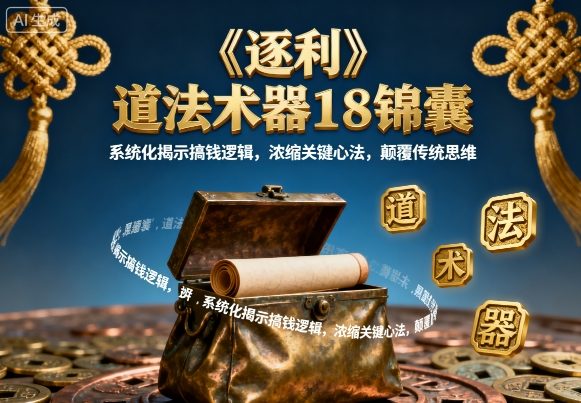 《逐利》道法术器18锦囊，系统化揭示搞钱逻辑，浓缩关键心法，颠覆传统思维-副业网资源站