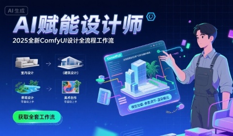AI赋能设计师， 2025全新comfyui设计全流程工作流 ，室内-建筑-景观-美术，零基础直接上手-副业网资源站