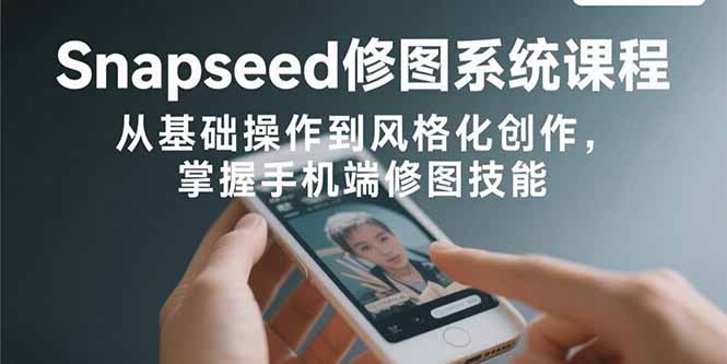 Snapseed修图系统课程：从基础操作到风格化创作，掌握手机端修图技能-副业网资源站