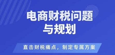 电商企业财税风险与规避，直击财税痛点，制定专属方案-副业网资源站