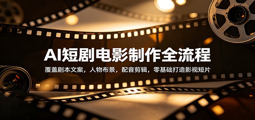 AI短剧电影制作全流程：覆盖剧本文案，人物布景，配音剪辑，零基础打造影视短片-副业网资源站
