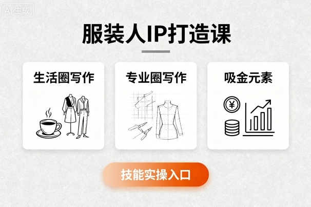 服装人IP打造课，文案创富+生活圈写作+专业圈写作+服装人专属+吸金元素+技能实操-副业网资源站