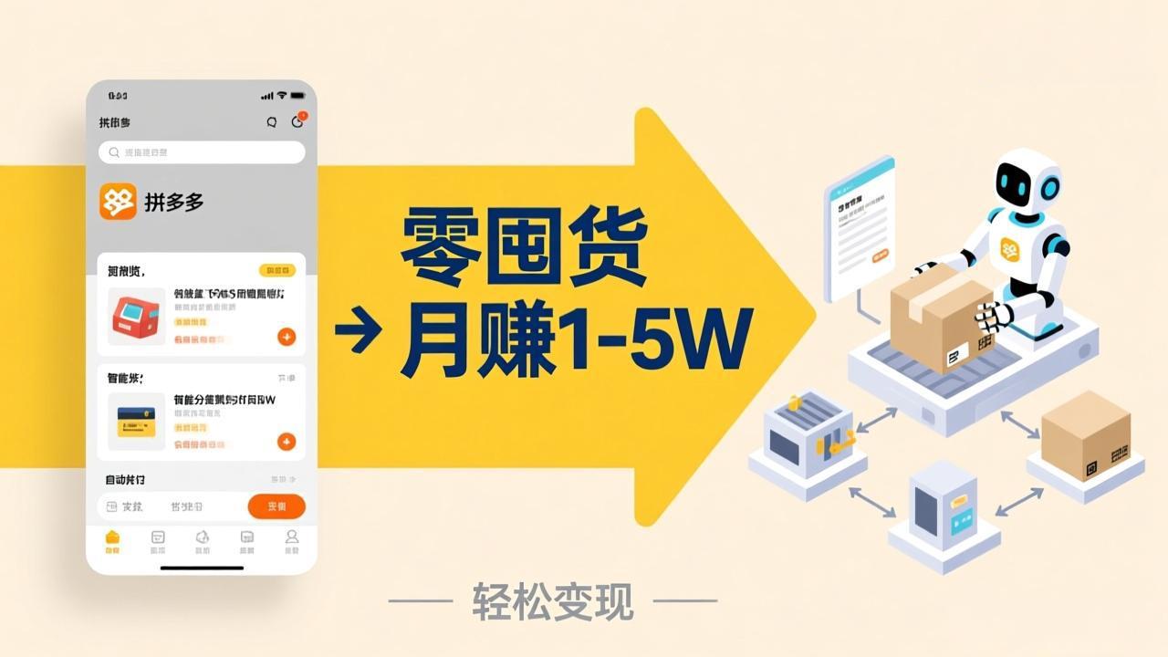 不用囤货不用跑单！拼多多虚拟玩法，机器人管理发货和客服，帮你月赚 1-5W-副业网资源站