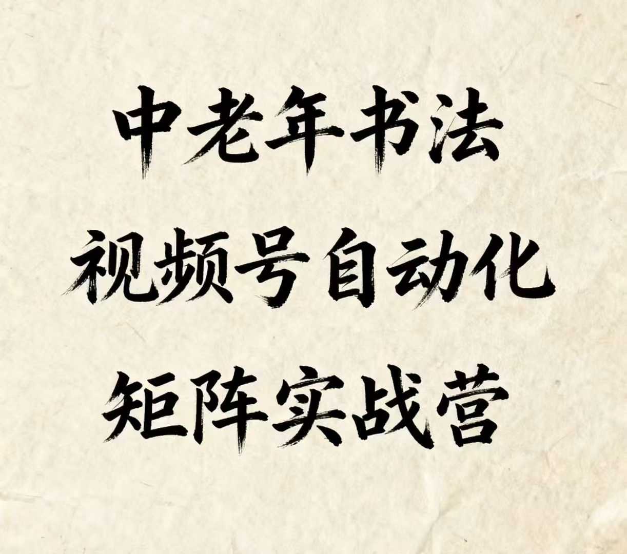 中老年书法视频号自动化矩阵实战营，一套自动化流程玩转中老年书法视频号矩阵-副业网资源站