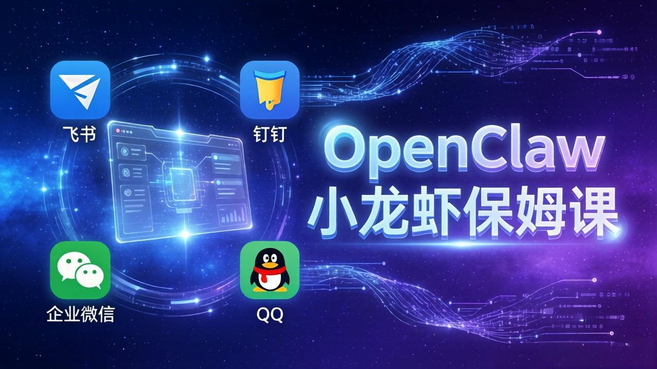 OpenClaw小龙虾保姆课： Windows/macOS/Linux/Docker全系统安装，飞书+钉钉+企业微信+QQ 全接入-副业网资源站