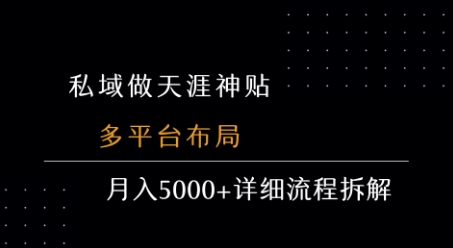 私域做天涯神贴 多平台布局 月入5k+详细流程拆解-副业网资源站
