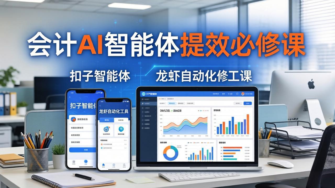 财务会计AI智能体提效必修课：扣子智能体+龙虾自动化+报表分析，一站式提升财务工作效率-副业网资源站