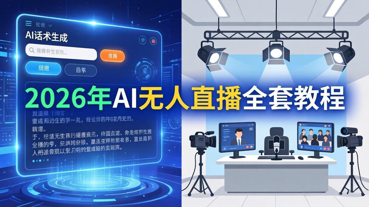 2026年AI无人直播全套教程：OBS安装+软件配置+直播间搭建+话术生成+一键开播实操-副业网资源站