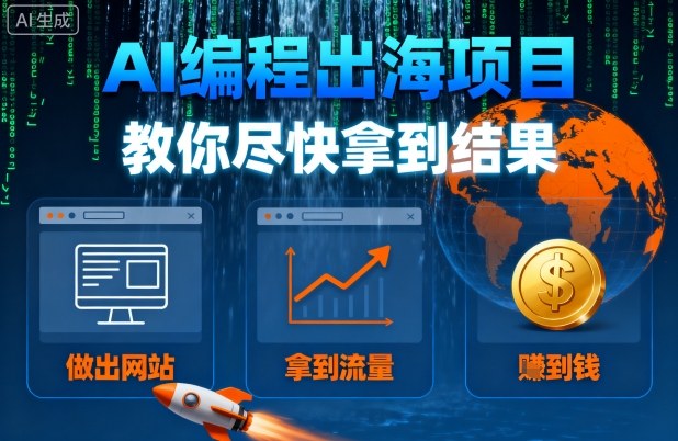 AI编程出海项目，教你尽快拿到结果-做出网站、拿到流量、賺到钱-副业网资源站