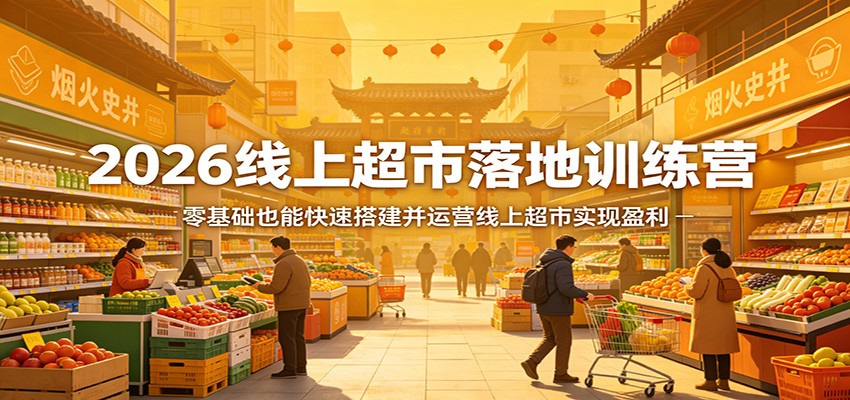2026线上超市落地训练营，零基础也能快速搭建并运营线上超市实现盈利-副业网资源站