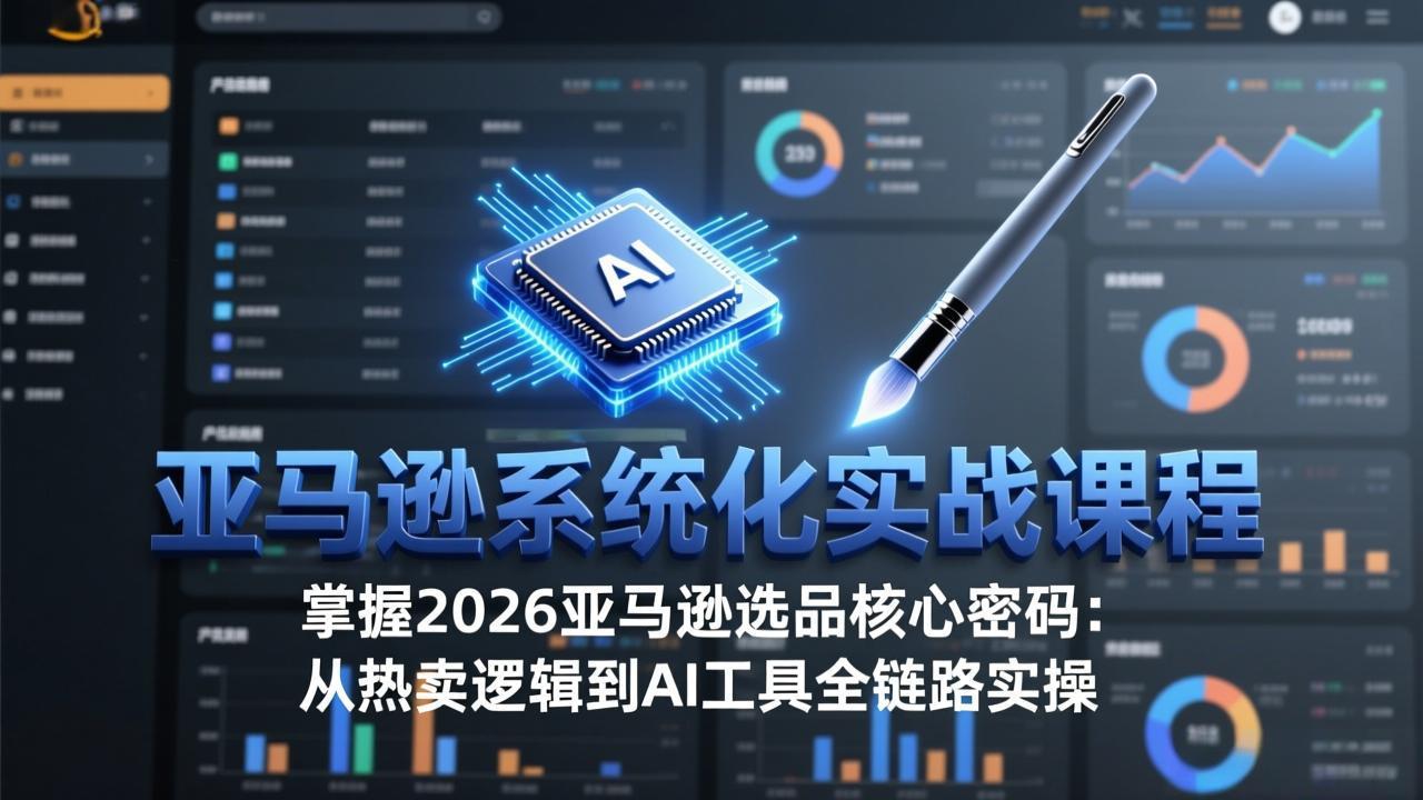 亚马逊系统化实战课-更新3月：2026最新选品方法论，从热卖原因分析到AI作图，提升选品成功率-副业网资源站