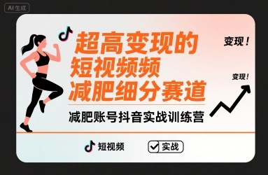 超高变现的短视频减肥细分赛道，减肥账号抖音实战训练营-副业网资源站