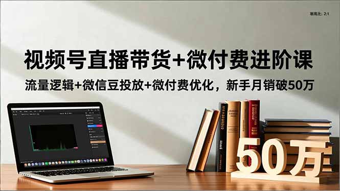 视频号直播带货+微付费进阶课：流量逻辑+微信豆投放+微付费优化，新手月销破50万-副业网资源站