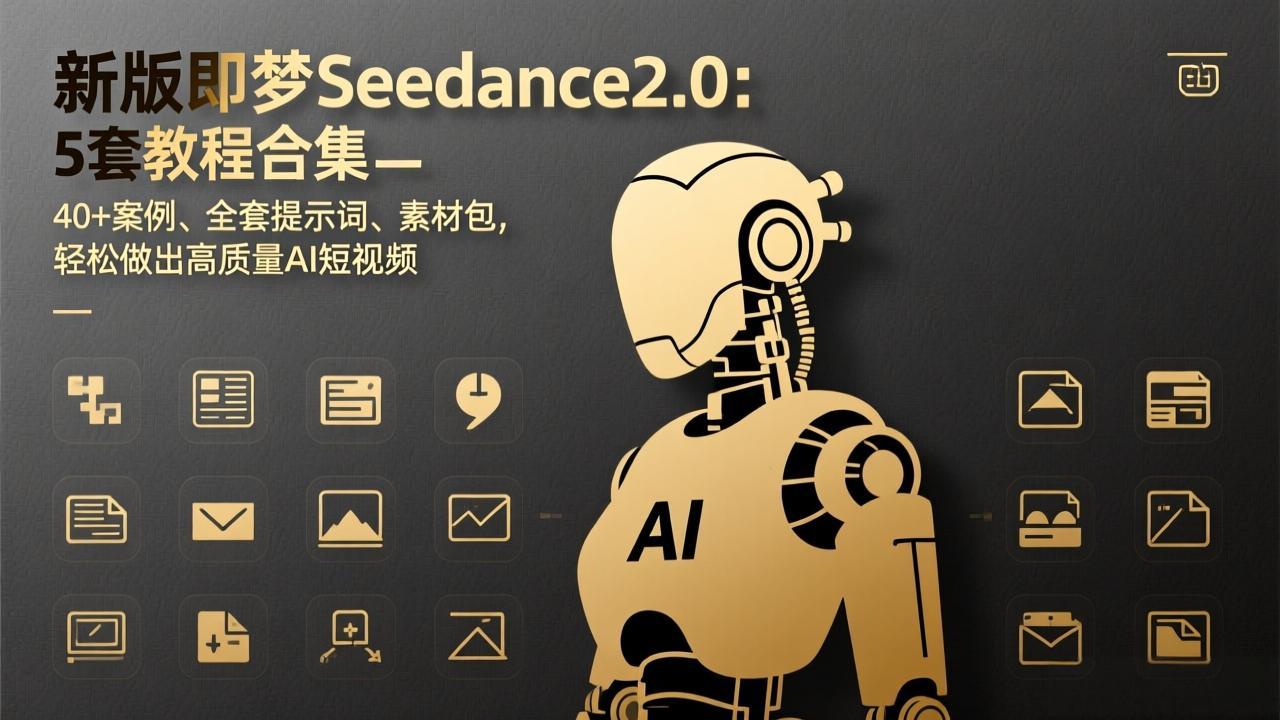 新版即梦Seedance2.0：5套教程合集，40+案例、全套提示词、素材包，轻松做出高质量AI短视频-副业网资源站