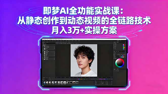 即梦AI全功能实战课：从静态创作到动态视频的全链路技术 月入3万+实操方案-副业网资源站