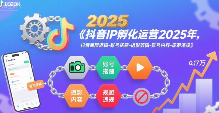 抖音IP孵化运营2025年，抖音底层逻辑-账号搭建-摄影剪辑-账号内容-规避违规-副业网资源站