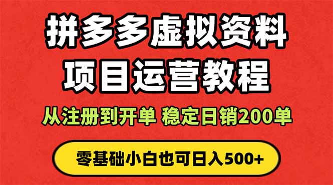 拼多多开店运营课程： 蓝海变现玩法，轻松实现睡后收入 零基础小白也可…-副业网资源站