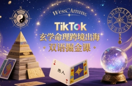 TikTok玄学命理跨境出海双语掘金课，手把手教你用命理知识精准直击海外用户痛点-副业网资源站