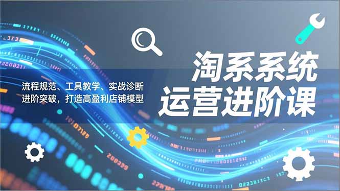 淘系系统运营进阶课2.0，流程规范、工具教学、实战诊断，进阶突破，打造高盈利店铺模型-副业网资源站