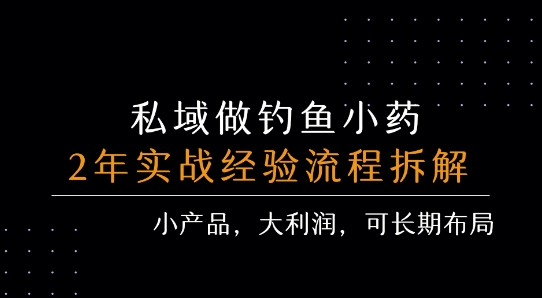 私域做钓鱼小药 每单利润3张+ 详细流程拆解-副业网资源站