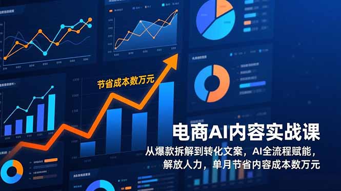 电商AI内容实战课，从爆款拆解到转化文案，AI全流程赋能，解放人力，单月节省内容成本数万元-副业网资源站