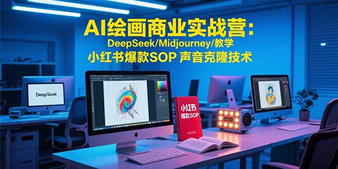 AI绘画商业实战营：DeepSeek/Midjourney/教学 小红书爆款SOP 声音克隆技术-副业网资源站