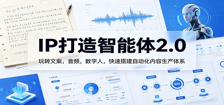 IP打造智能体2.0：玩转文案，音频，数字人，快速搭建自动化内容生产体系-副业网资源站
