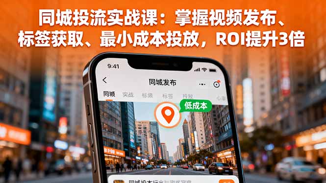 同城投流实战课：掌握视频发布、标签获取、最小成本投放，ROI提升3倍-副业网资源站