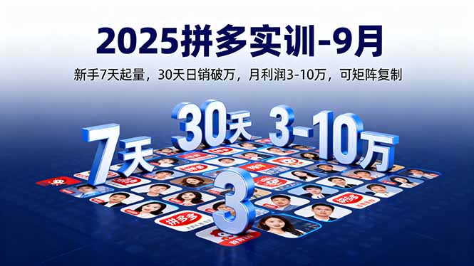 2025拼多多实训-9月：新手7天起量,30天日销破万,月利润3-10万,可矩阵复制-副业网资源站