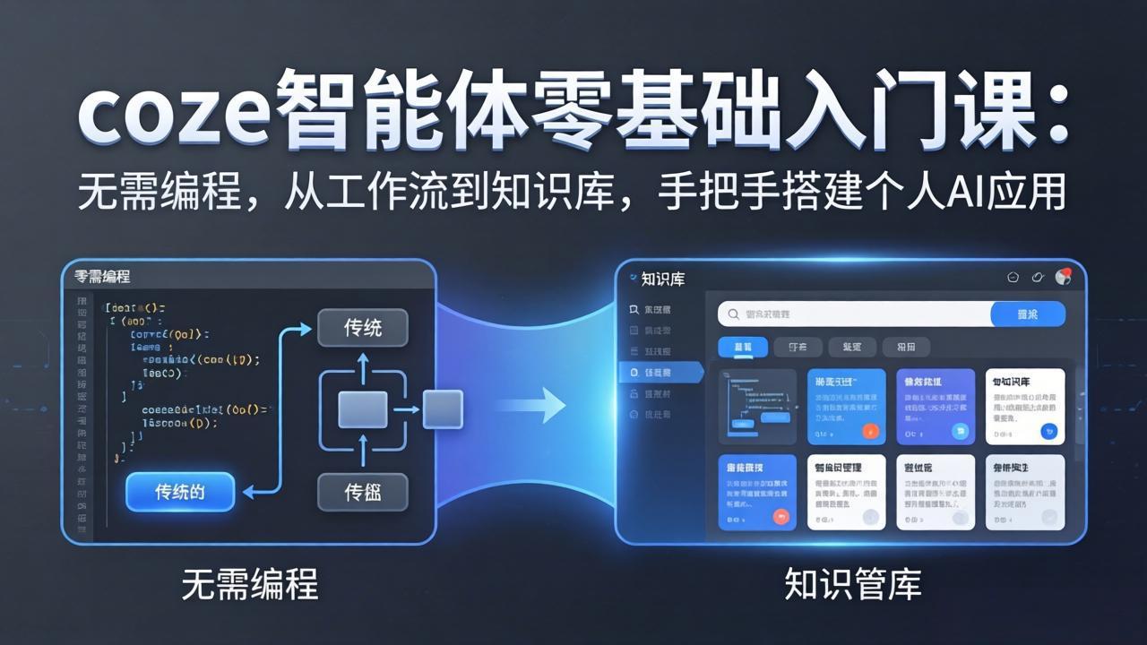 coze智能体零基础入门课：无需编程，从工作流到知识库，手把手搭建个人AI应用-副业网资源站