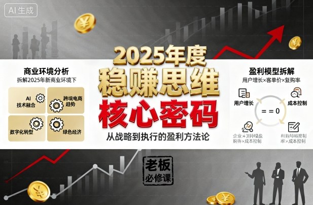 2025年度稳賺思维老板创业营，拆解2025年新商业环境下，企业实现持续盈利的核心密码-副业网资源站