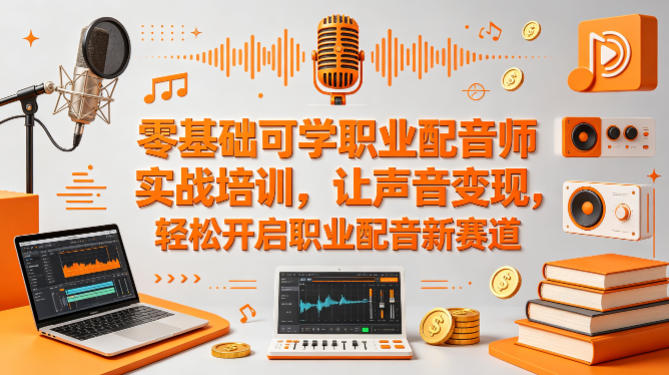 零基础可学职业配音师实战培训，让声音变现，轻松开启职业配音新赛道-副业网资源站