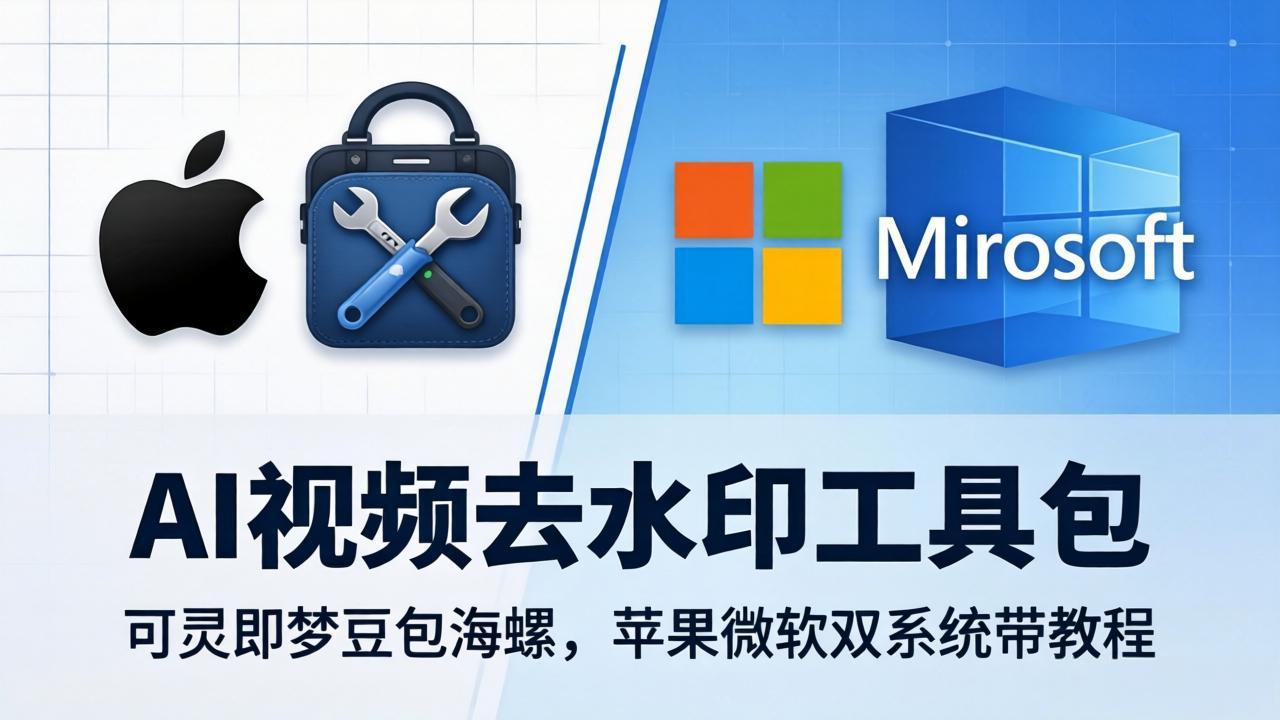 AI视频去水印工具包：可灵即梦豆包海螺，苹果微软双系统带教程-副业网资源站