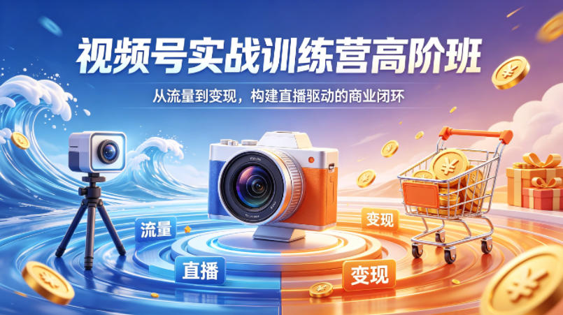 视频号实战训练营高阶班，从流量到变现，构建直播驱动的商业闭环(26年4月)-副业网资源站