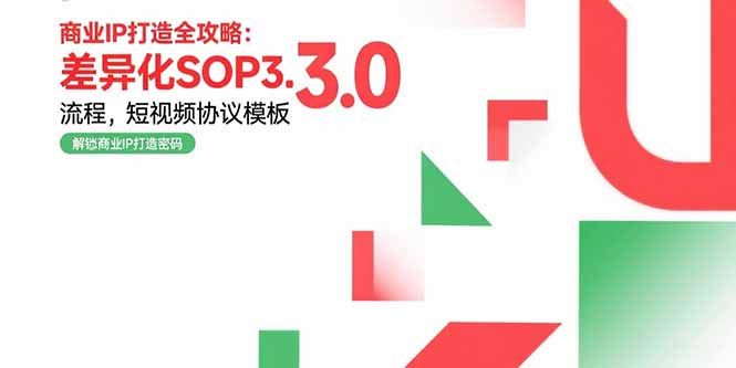 商业IP打造全攻略：差异化SOP3.0流程，短视频协议模板，婚恋项目实战案例-副业网资源站