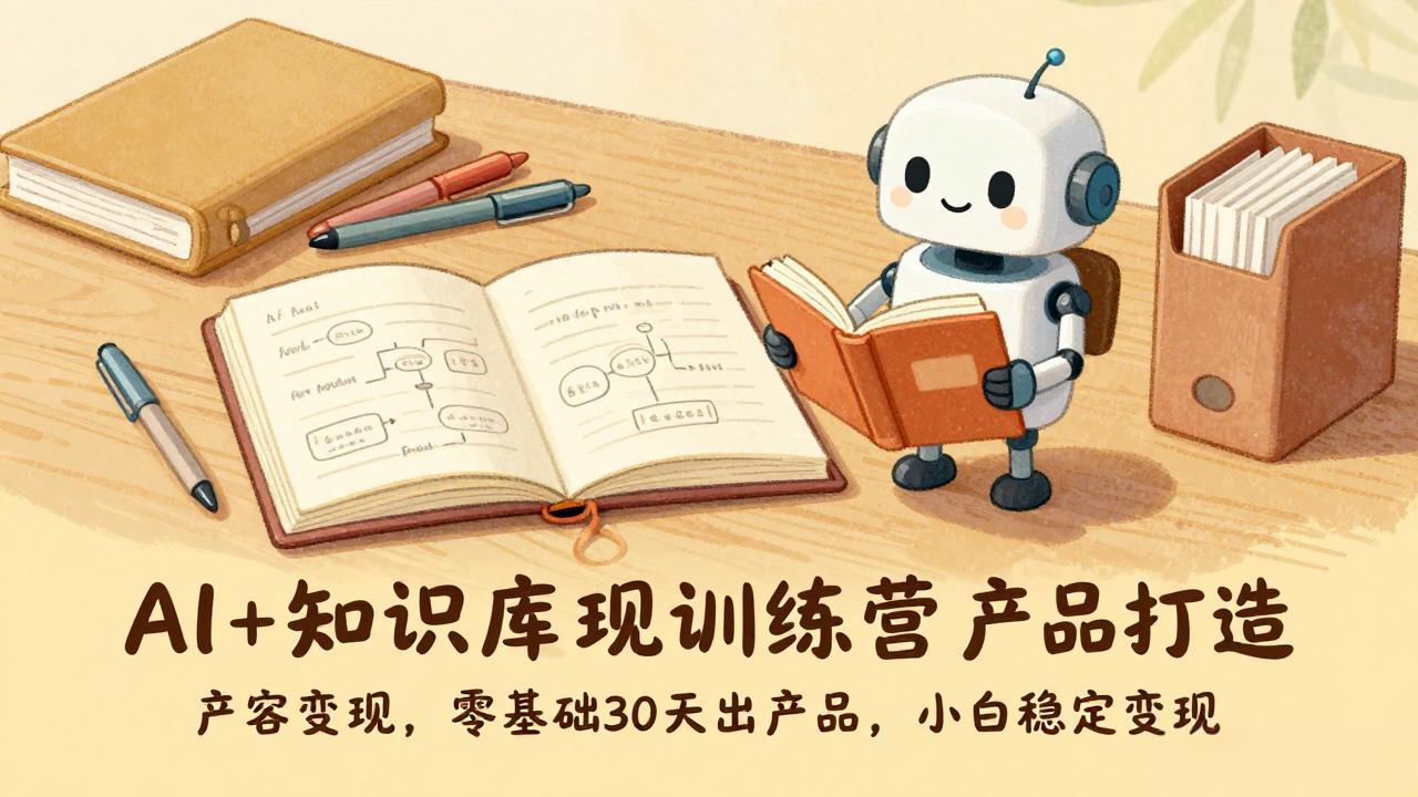 AI+知识库变现训练营，产品打造、内容创作、全平台变现，零基础30天出产品，小白稳定变现-副业网资源站