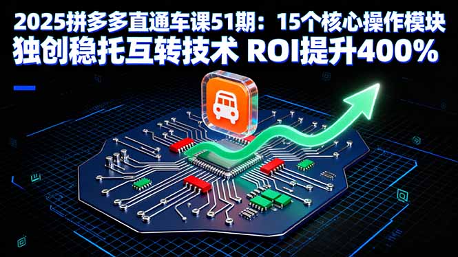 2025拼多多直通车课51期：15个核心操作模块 独创稳托互转技术 ROI提升400%-副业网资源站