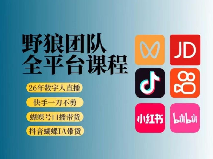 野狼团队2026新版全平台短视频带货教学，打开流量突破口，开始Ai带货(更新26年4月25日)-副业网资源站