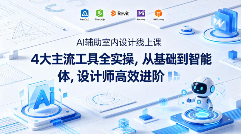 AI辅助室内设计线上课｜4大主流工具全实操，从基础到智能体，设计师高效进阶-副业网资源站