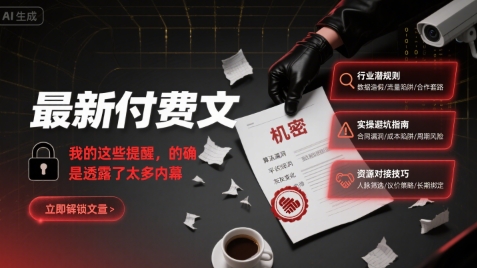 最新付费文：我的这些提醒，的确是透露了太多内幕-副业网资源站