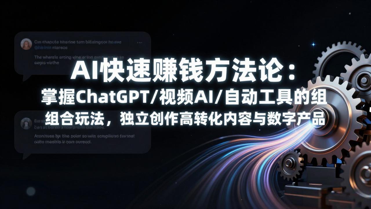 AI快速赚钱方法论：掌握ChatGPT/视频AI/自动化工具的组合玩法，独立创作高转化内容与数字产品-副业网资源站
