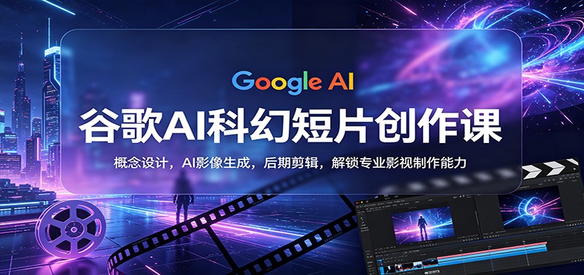谷歌AI科幻短片创作课：概念设计，AI影像生成，后期剪辑，解锁专业影视制作能力-副业网资源站