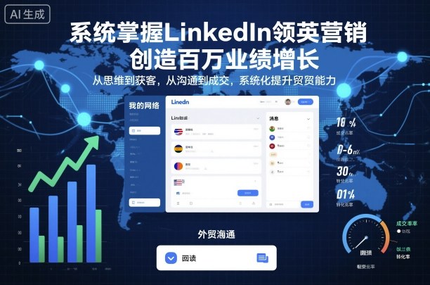 系统掌握LinkedIn领英营销，创造百万业绩增长，从思维到获客，从沟通到成交，系统化提升外贸能力-副业网资源站