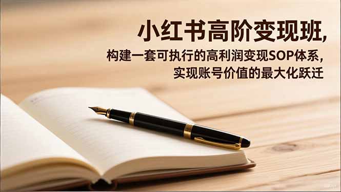 小红书高阶变现班，构建一套可执行的高利润变现SOP体系，实现账号价值的最大化跃迁-副业网资源站