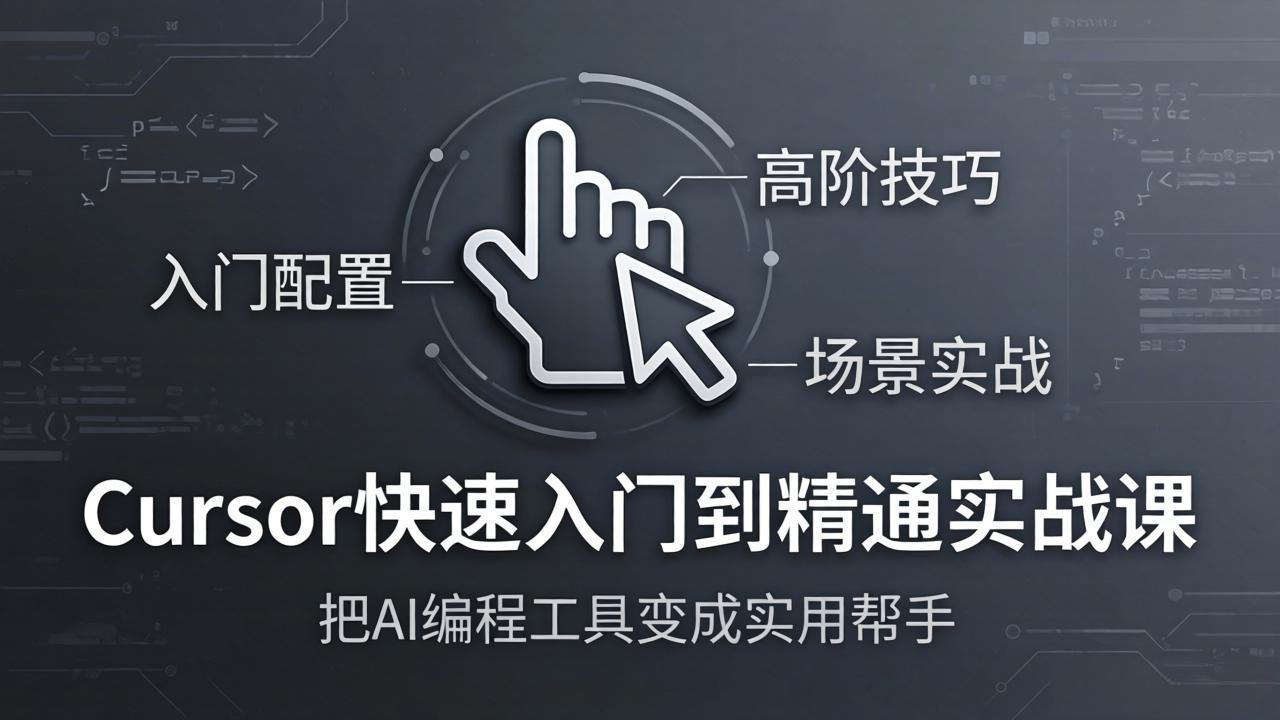 Cursor快速入门到精通实战课：入门配置+高阶技巧+场景实战，把AI编程工具变成实用帮手-副业网资源站